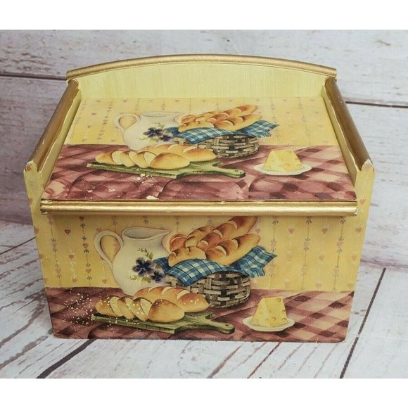 Anister Gift Inc Wooden Storage Open & Close Lid Mini Storage Box Kitchen Décor - Picture 2 of 12